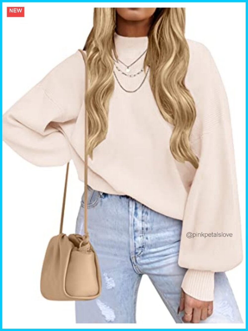 ZESICA Womens Turtleneck Long Sleeve Knit Oversized Sweater Pullover